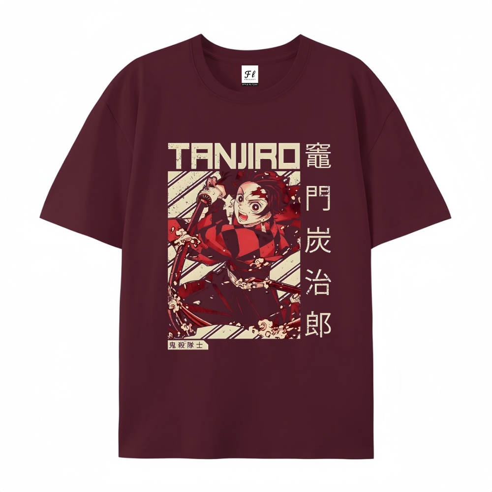 Pure Cotton Unisex Round Neck Anime T-Shirt Demon Slayer