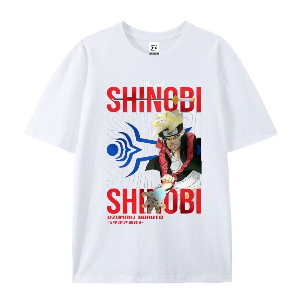Pure Cotton Unisex Round Neck Anime T-Shirt Boruto