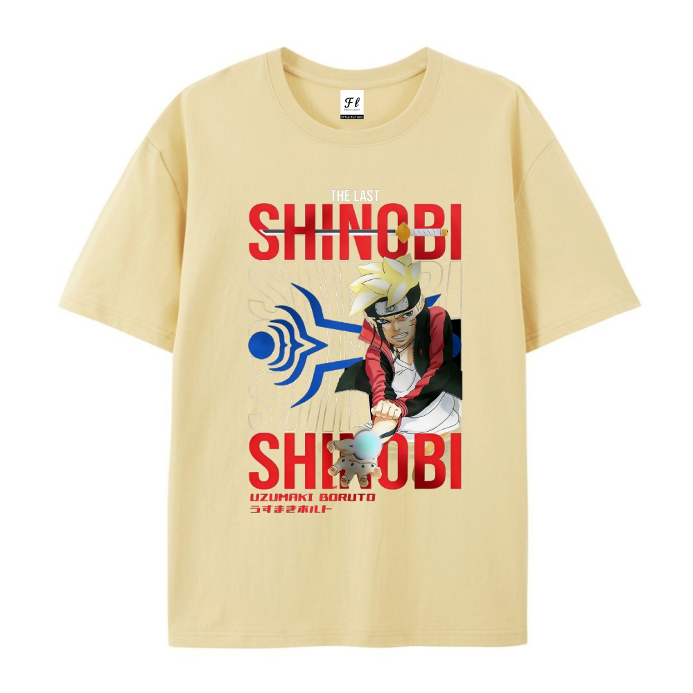Pure Cotton Unisex Round Neck Anime T-Shirt Boruto