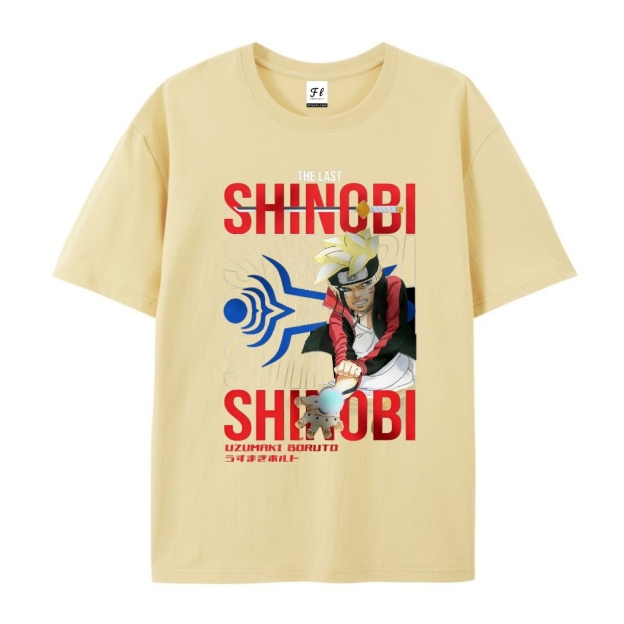 Pure Cotton Unisex Round Neck Anime T-Shirt Boruto