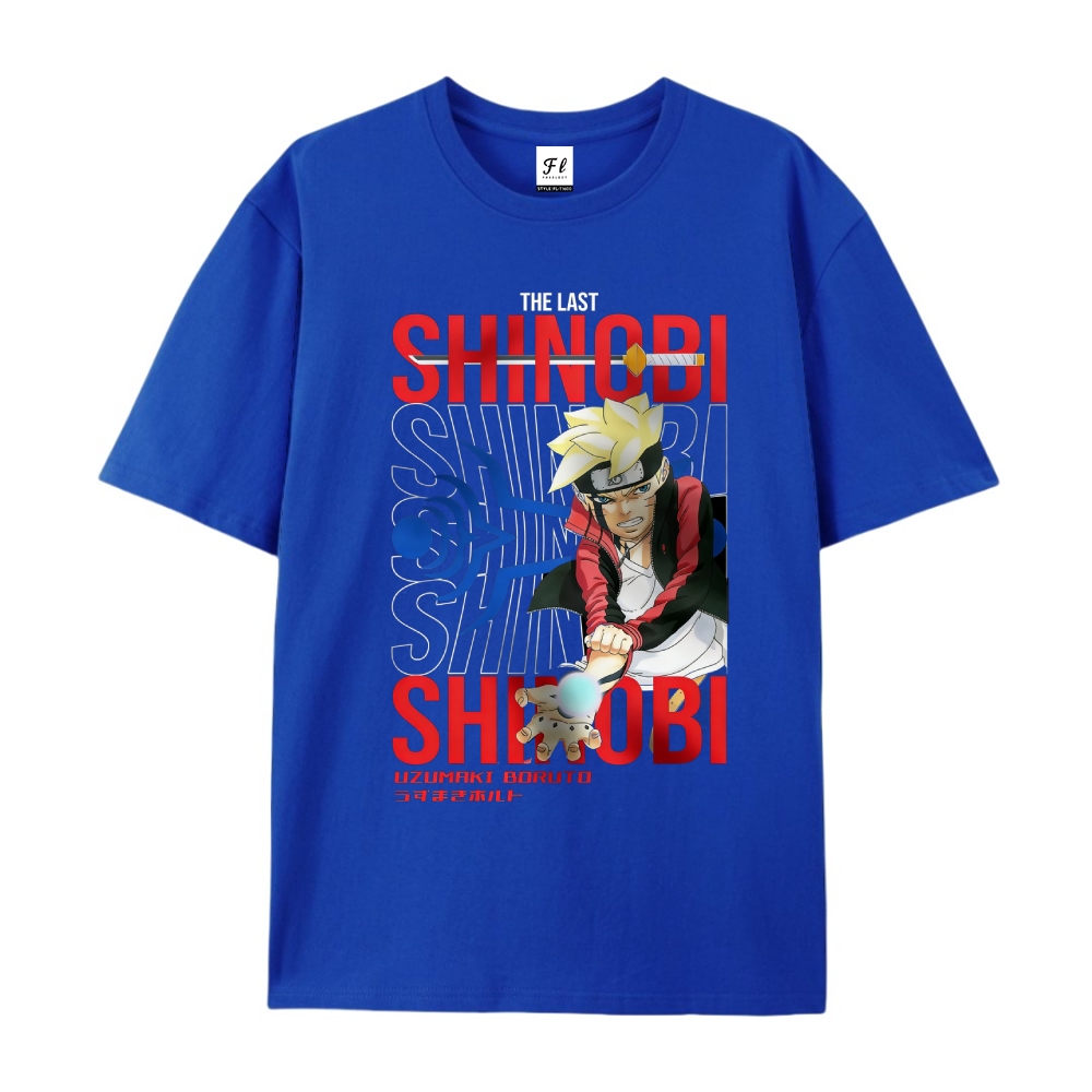 Pure Cotton Unisex Round Neck Anime T-Shirt Boruto