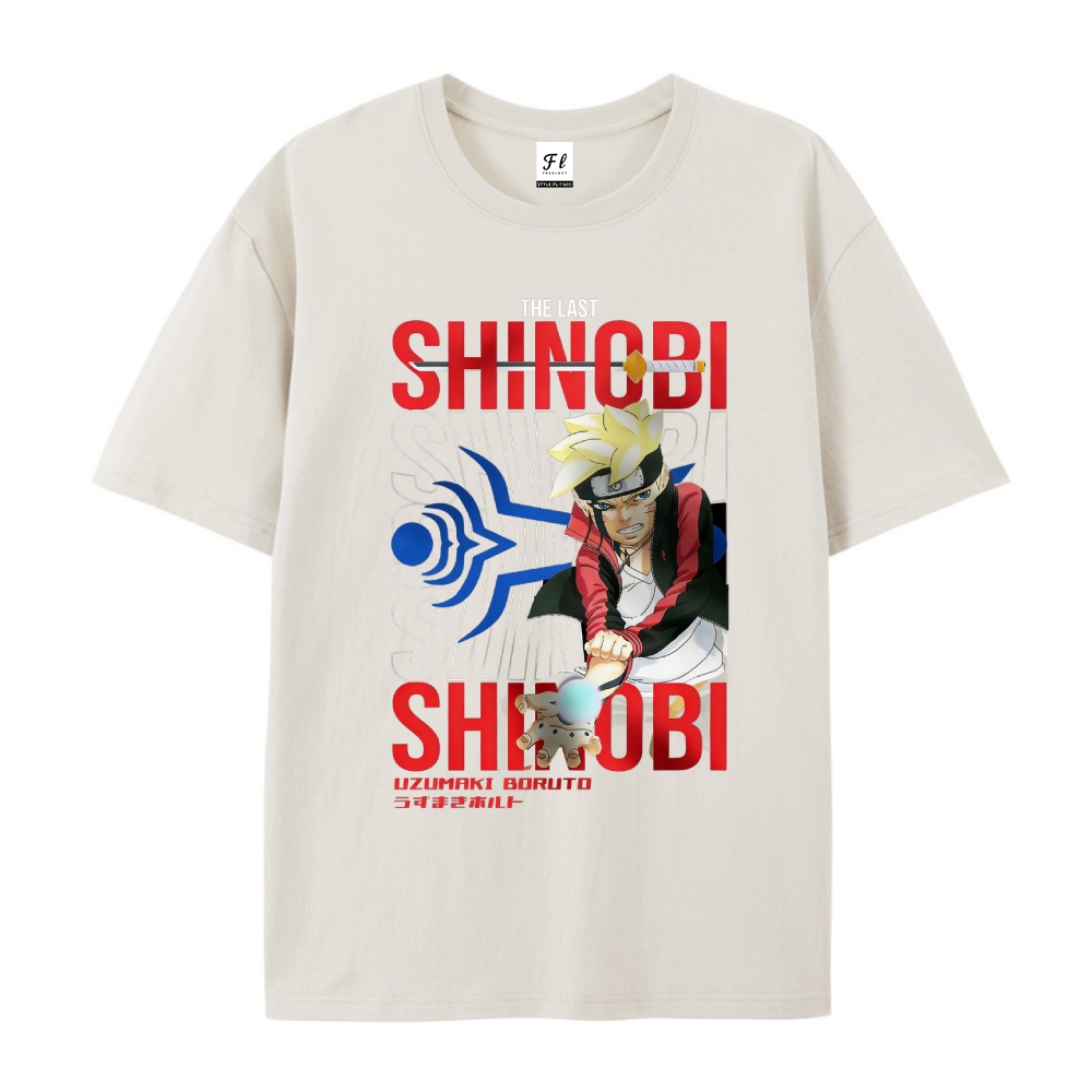 Pure Cotton Unisex Round Neck Anime T-Shirt Boruto