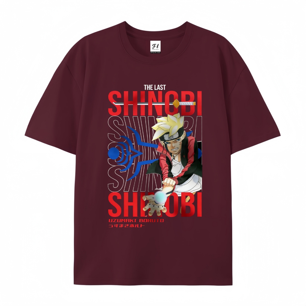Pure Cotton Unisex Round Neck Anime T-Shirt Boruto