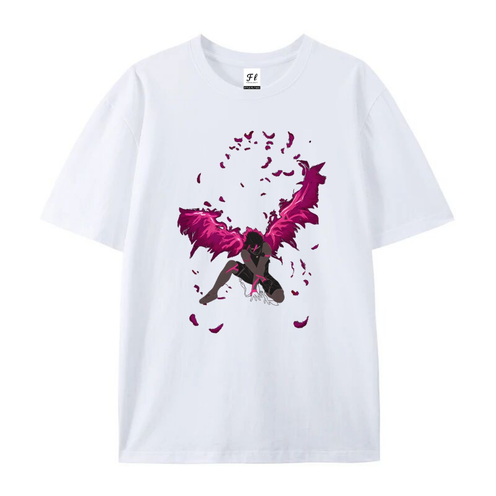 Pure Cotton Unisex Round Neck Anime T-Shirt Blue Lock