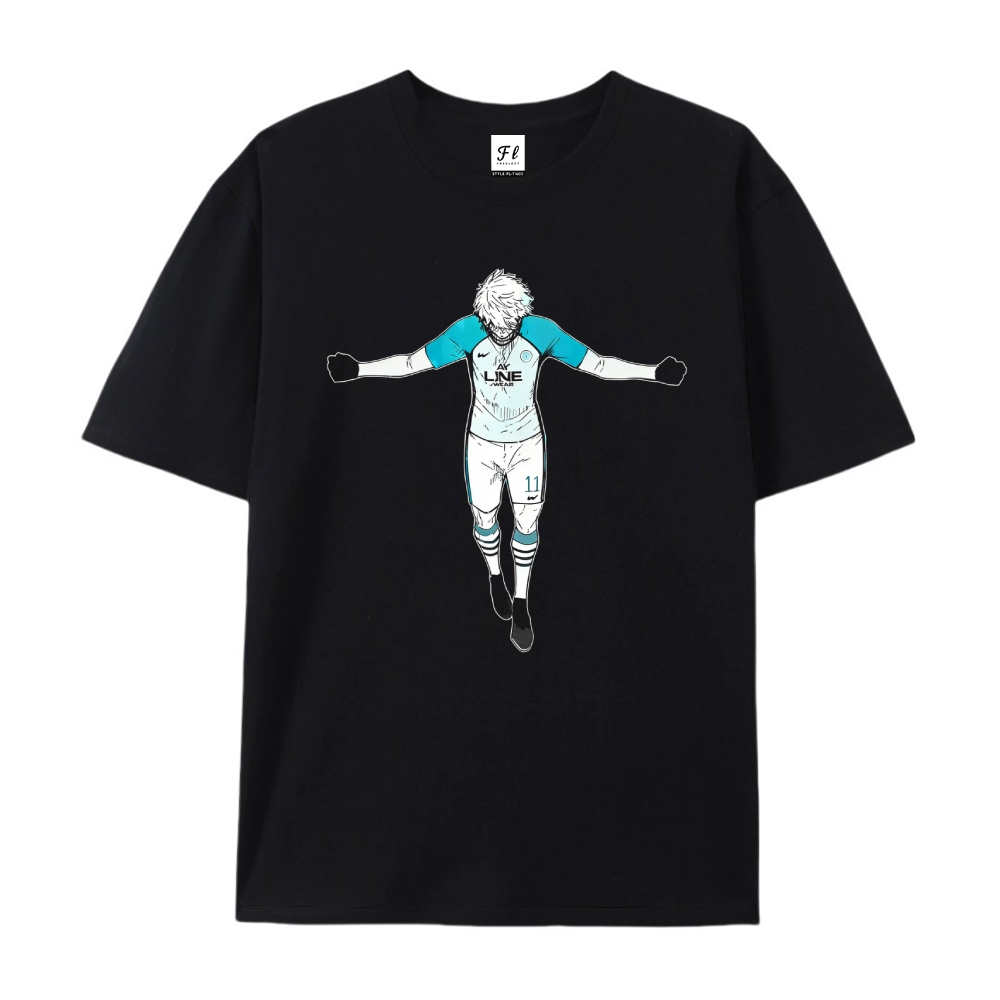 Vintage Oversized T-Shirt Blue Lock