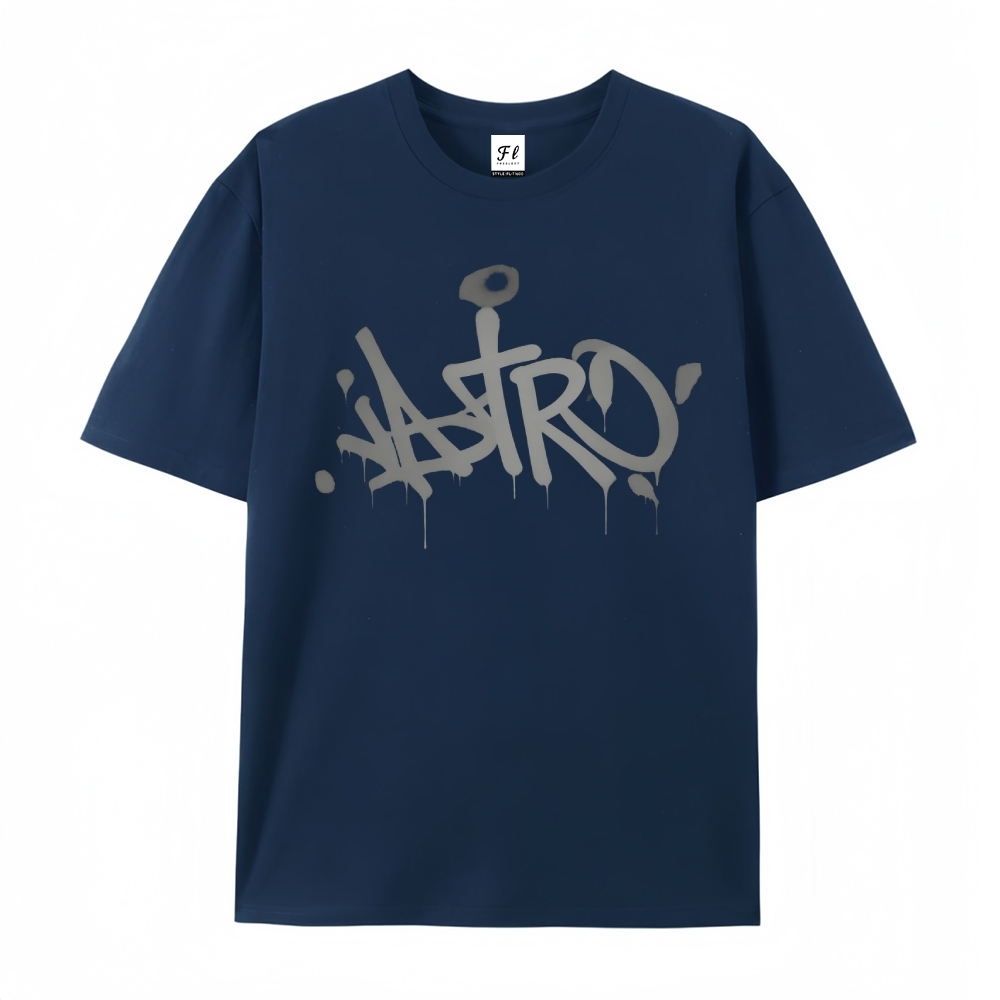 Vintage Oversized T-Shirt Blue Lock