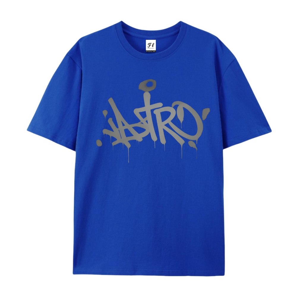 Vintage Oversized T-Shirt Blue Lock
