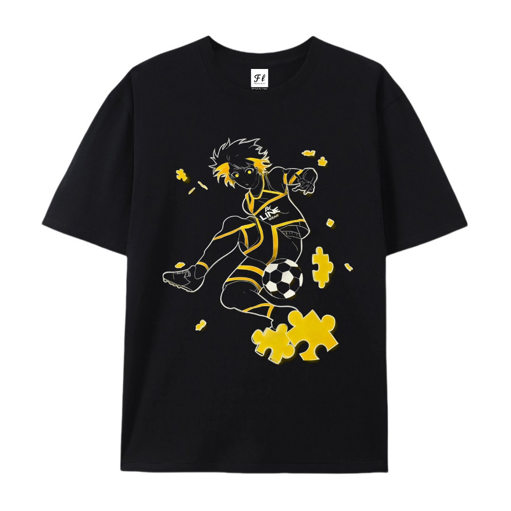 Vintage Oversized T-Shirt Blue Lock