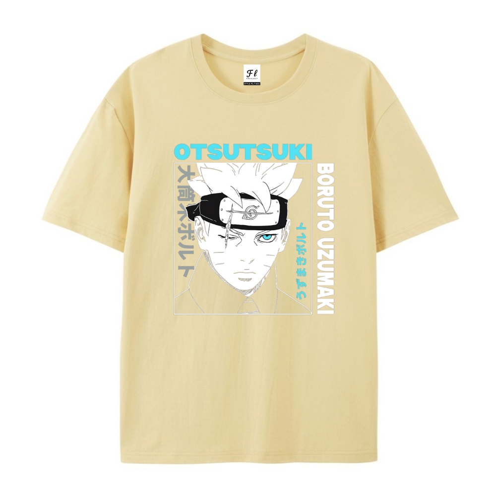 Pure Cotton Unisex Round Neck Anime T-Shirt Boruto