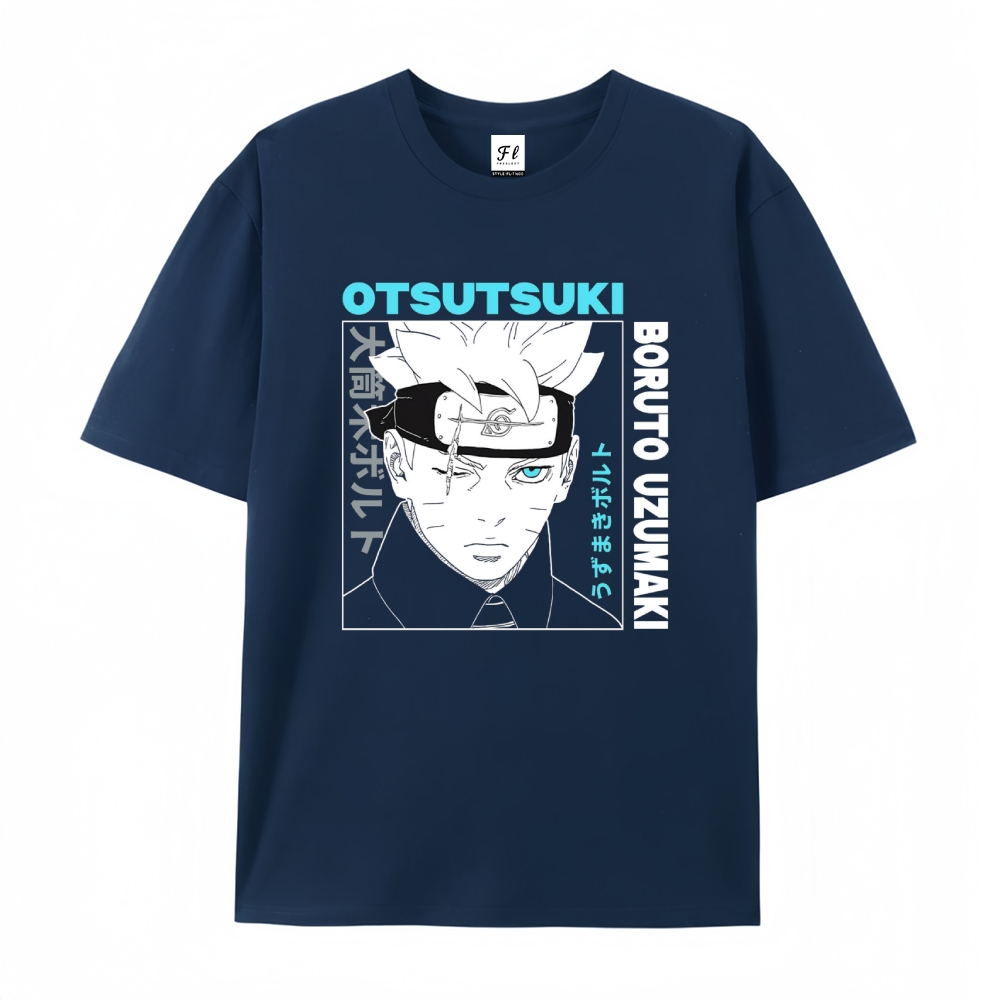 Pure Cotton Unisex Round Neck Anime T-Shirt Boruto