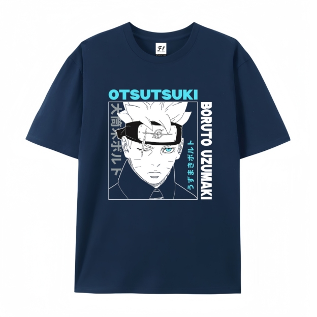 Pure Cotton Unisex Round Neck Anime T-Shirt Boruto