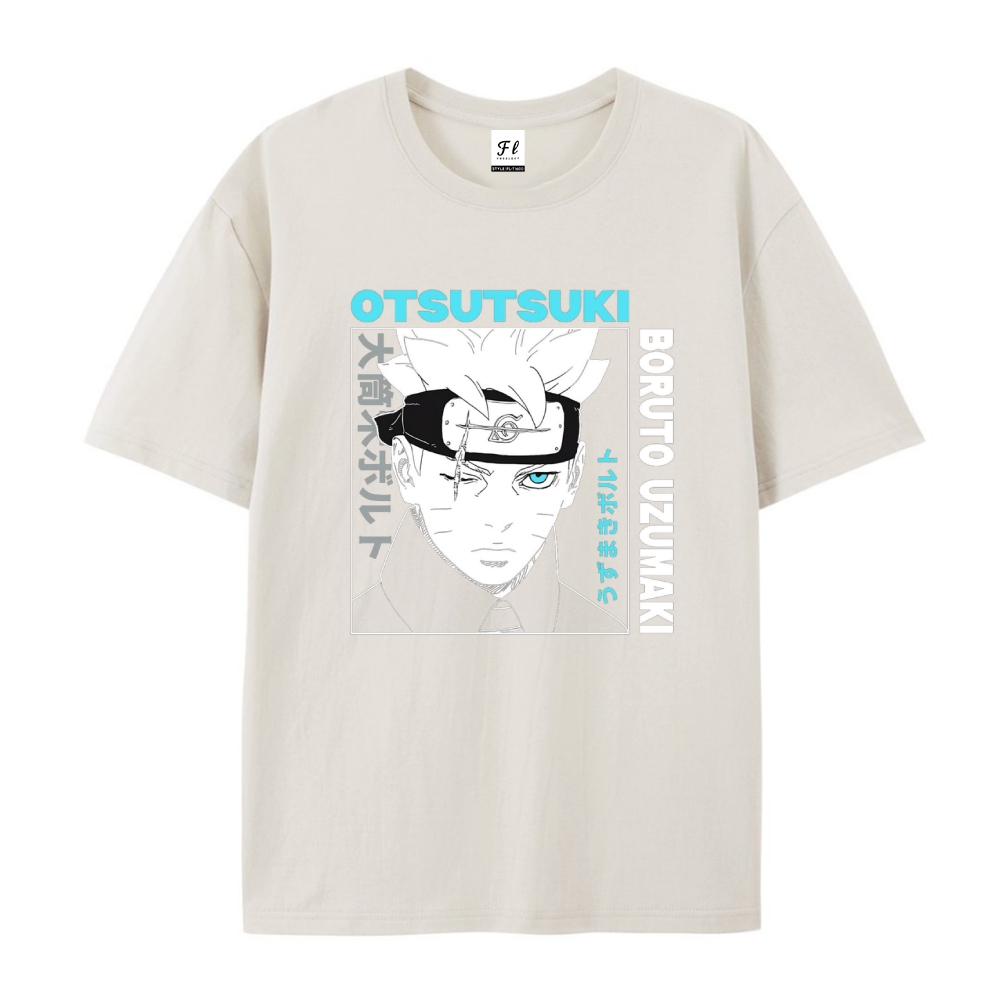 Pure Cotton Unisex Round Neck Anime T-Shirt Boruto