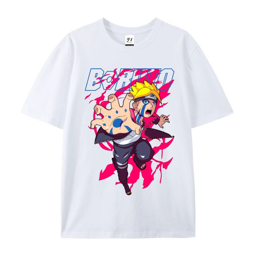 Pure Cotton Unisex Round Neck Anime T-Shirt Boruto