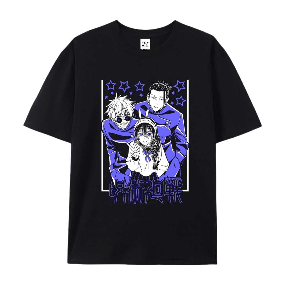 Pure Cotton Unisex Round Neck Anime T-Shirt Blue Lock