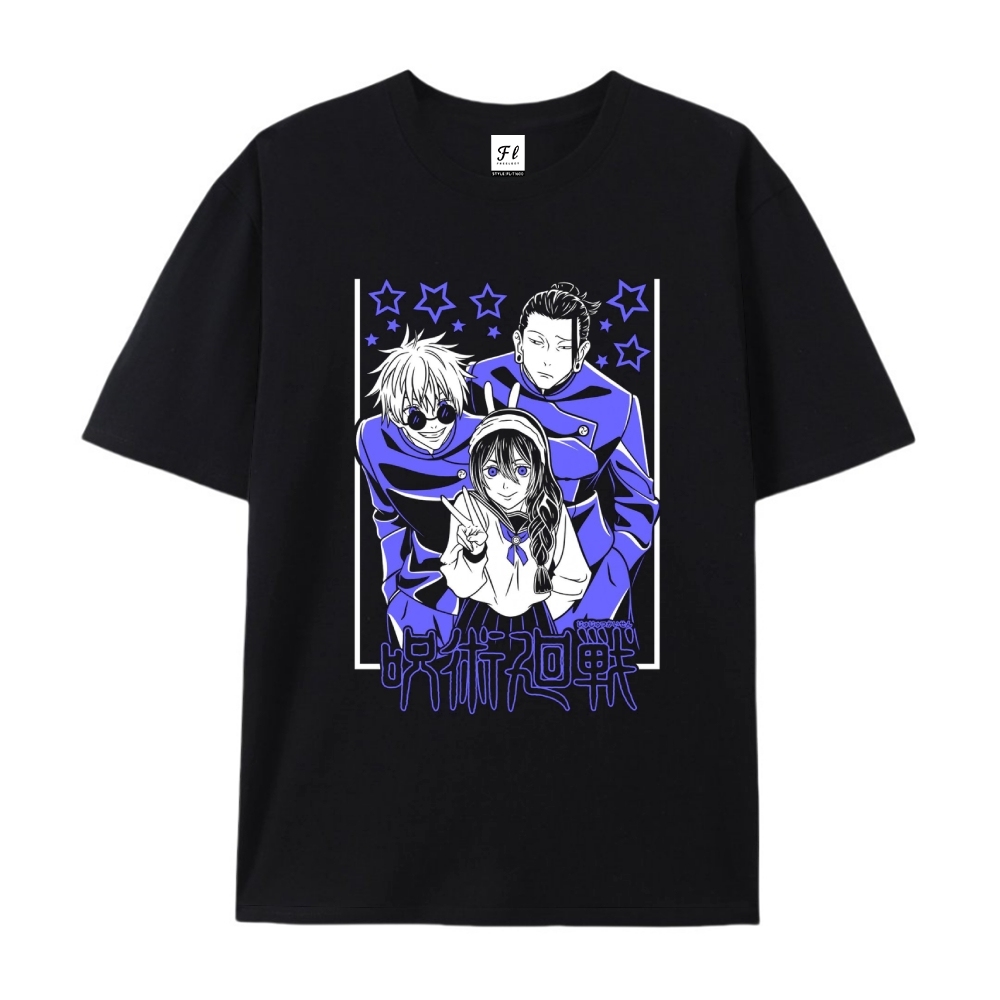Pure Cotton Unisex Round Neck Anime T-Shirt Blue Lock