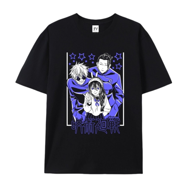 Pure Cotton Unisex Round Neck Anime T-Shirt Blue Lock