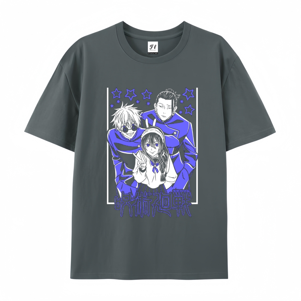 Pure Cotton Unisex Round Neck Anime T-Shirt Blue Lock