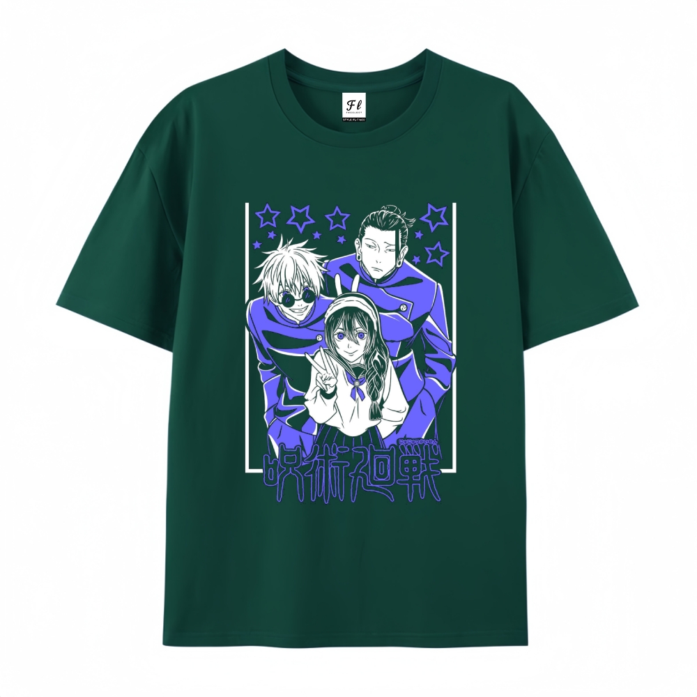 Pure Cotton Unisex Round Neck Anime T-Shirt Blue Lock