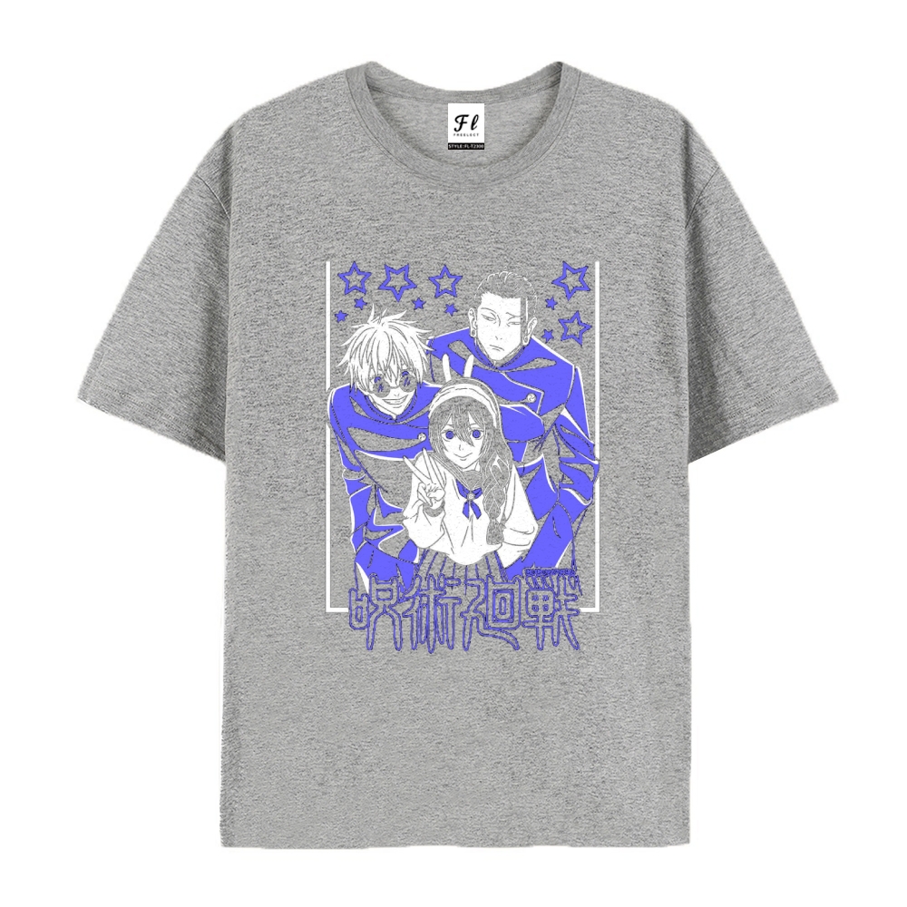 Pure Cotton Unisex Round Neck Anime T-Shirt Blue Lock