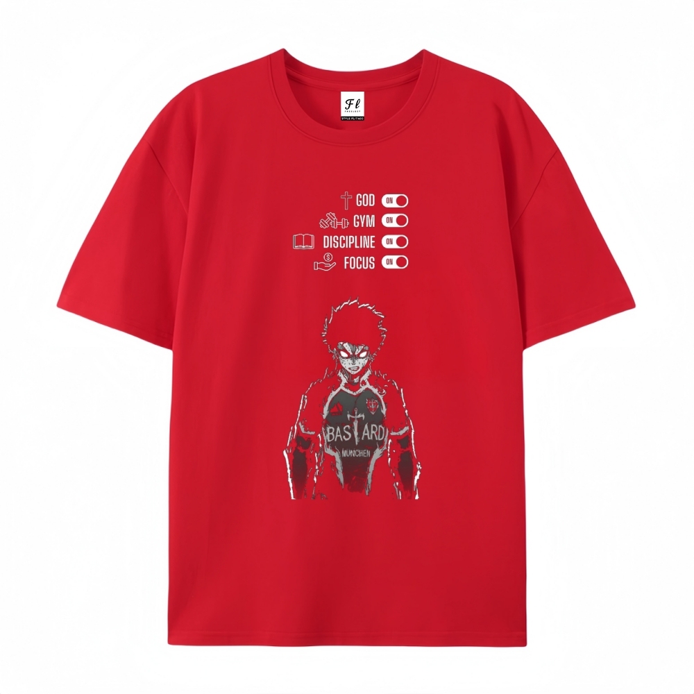 Pure Cotton Unisex Round Neck Anime T-Shirt Blue Lock