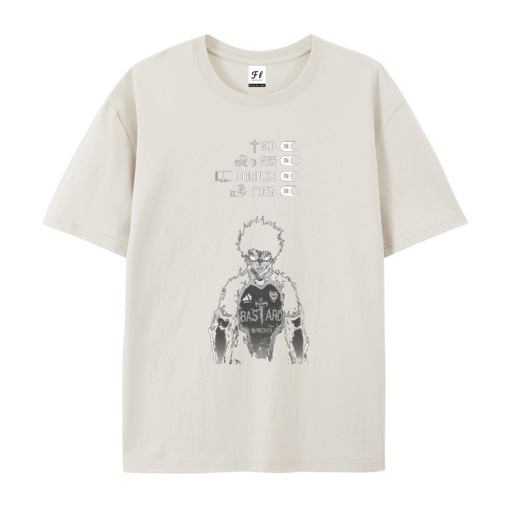 Pure Cotton Unisex Round Neck Anime T-Shirt Blue Lock