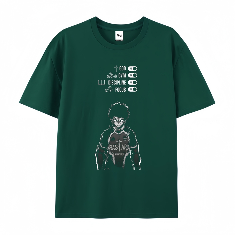 Pure Cotton Unisex Round Neck Anime T-Shirt Blue Lock