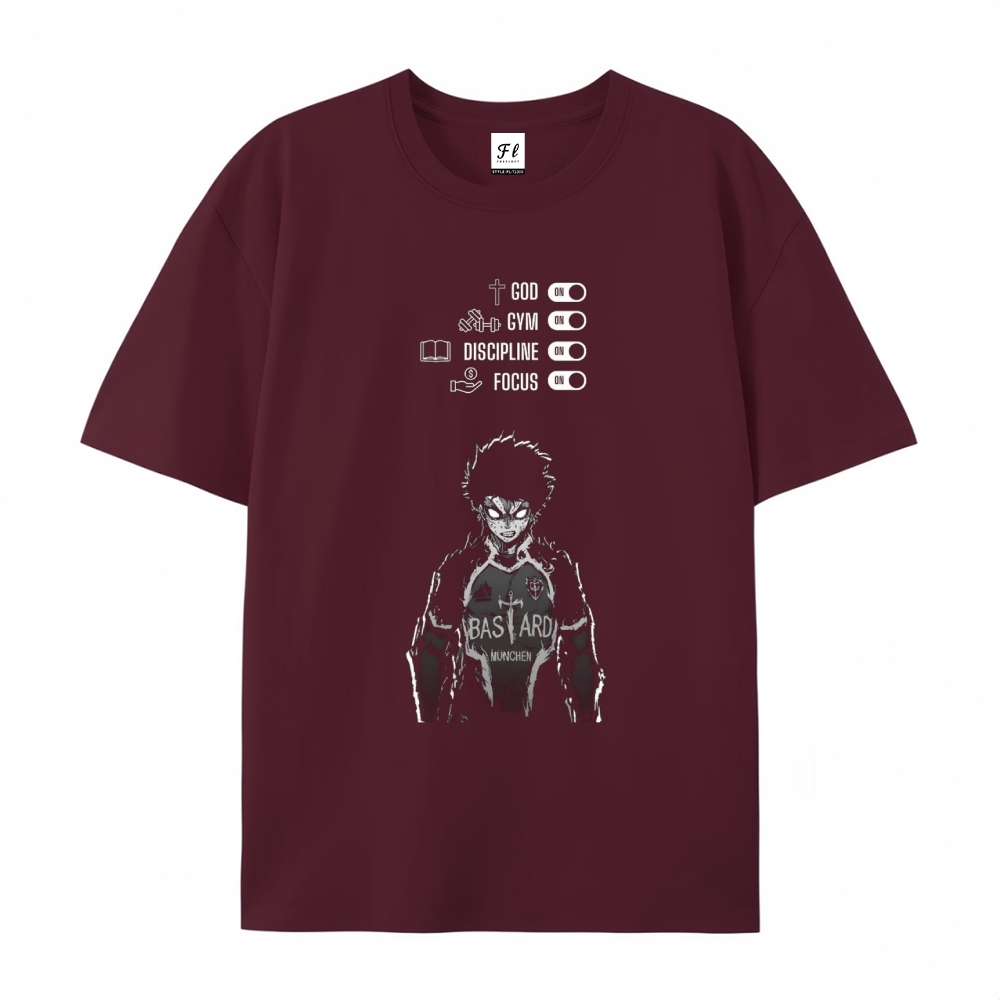 Pure Cotton Unisex Round Neck Anime T-Shirt Blue Lock