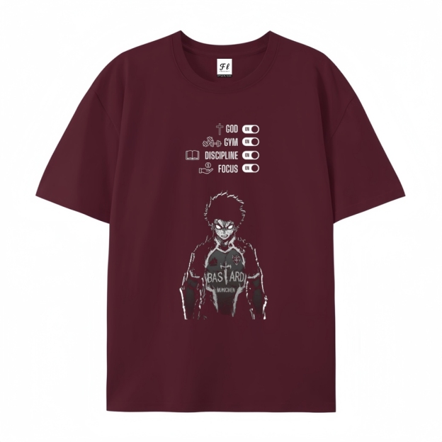 Pure Cotton Unisex Round Neck Anime T-Shirt Blue Lock