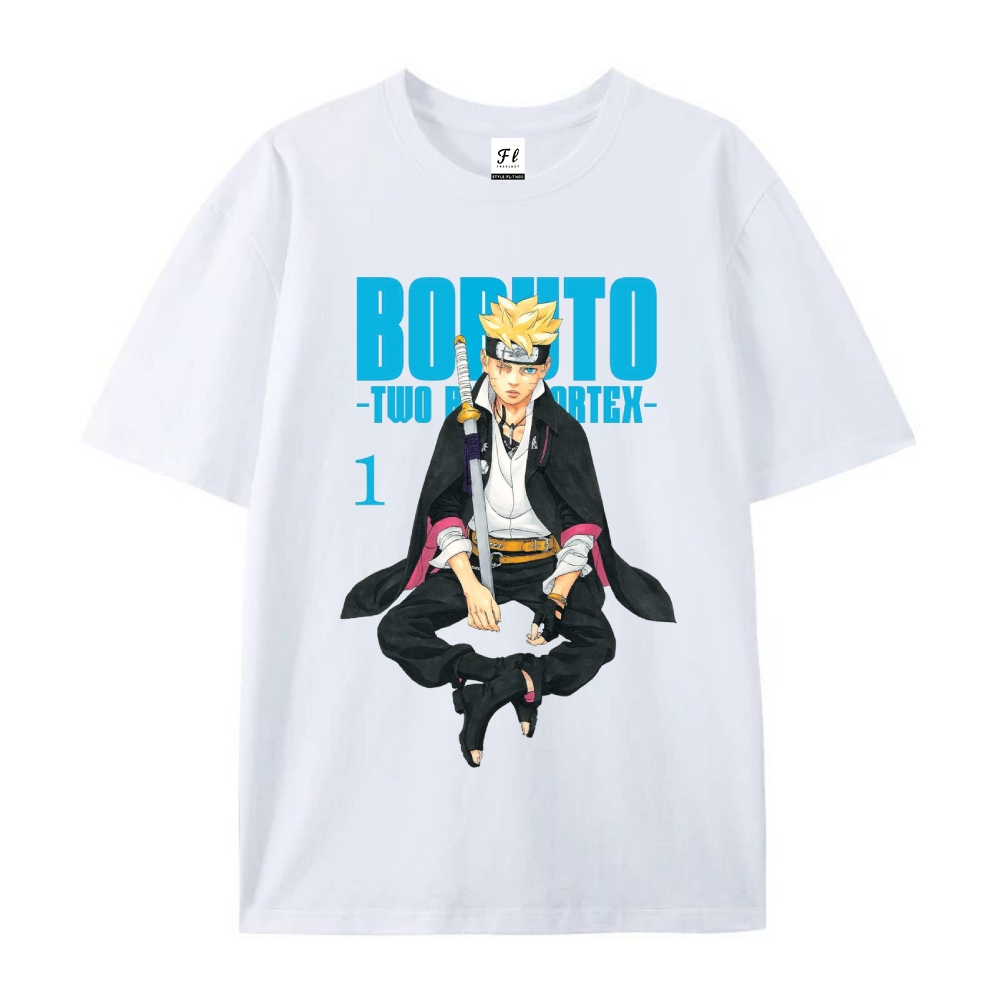 Pure Cotton Unisex Round Neck Anime T-Shirt Boruto