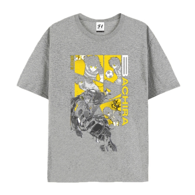 Pure Cotton Unisex Round Neck Anime T-Shirt Blue Lock