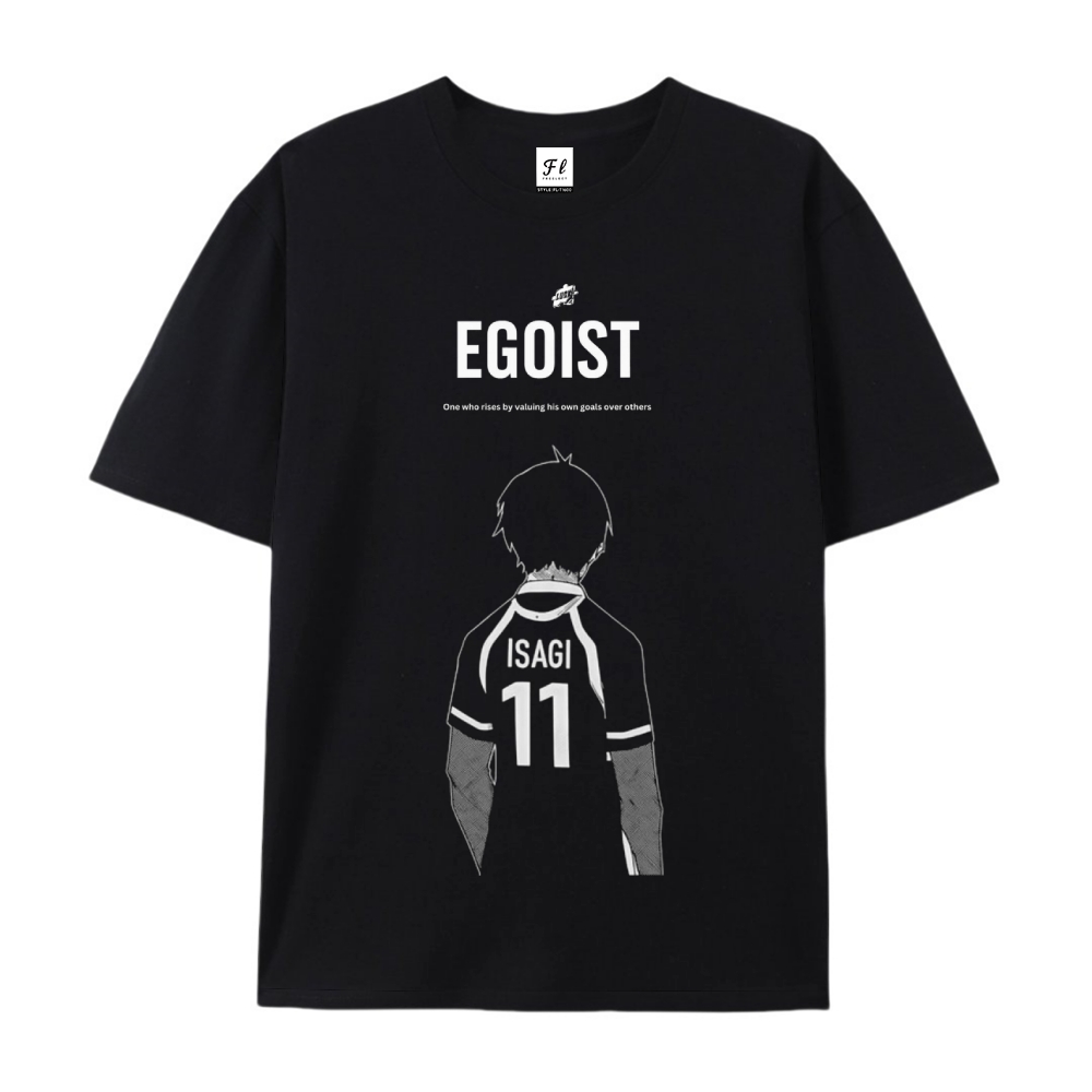 Pure Cotton Unisex Round Neck Anime T-Shirt Blue Lock