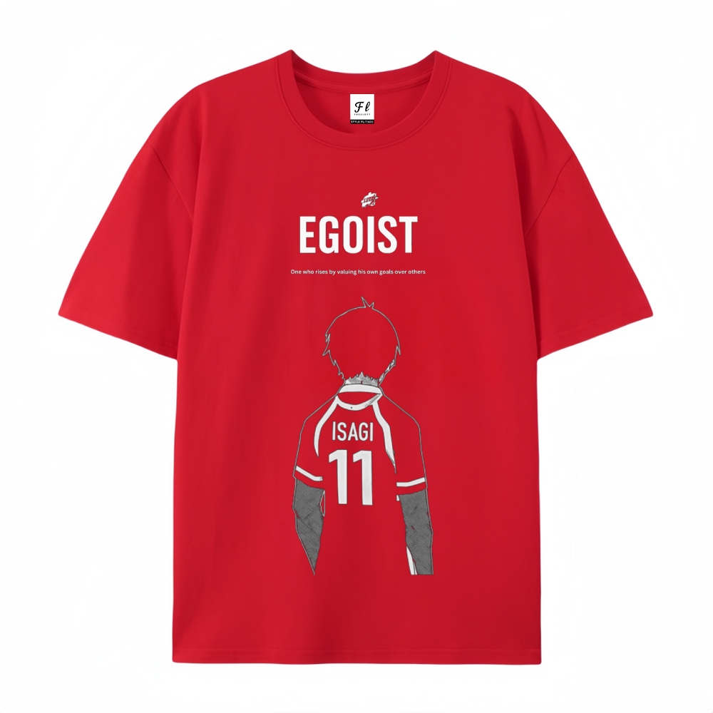 Pure Cotton Unisex Round Neck Anime T-Shirt Blue Lock