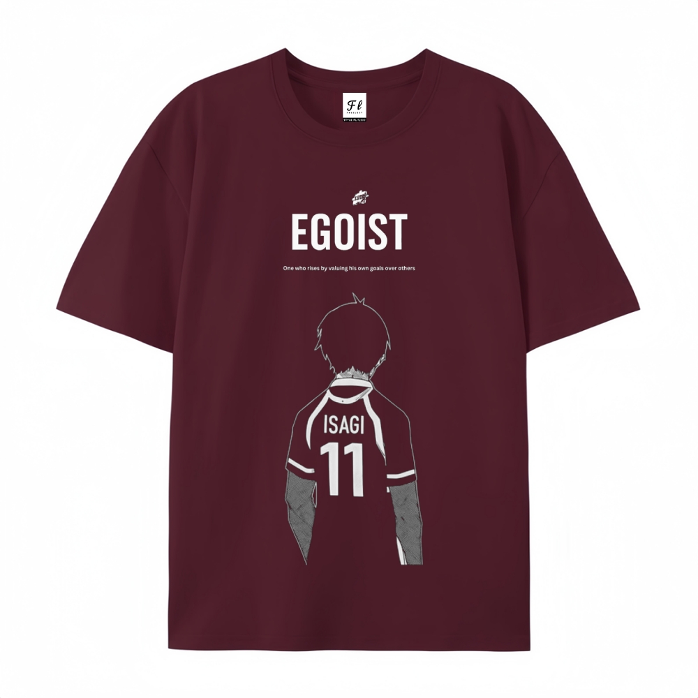 Pure Cotton Unisex Round Neck Anime T-Shirt Blue Lock