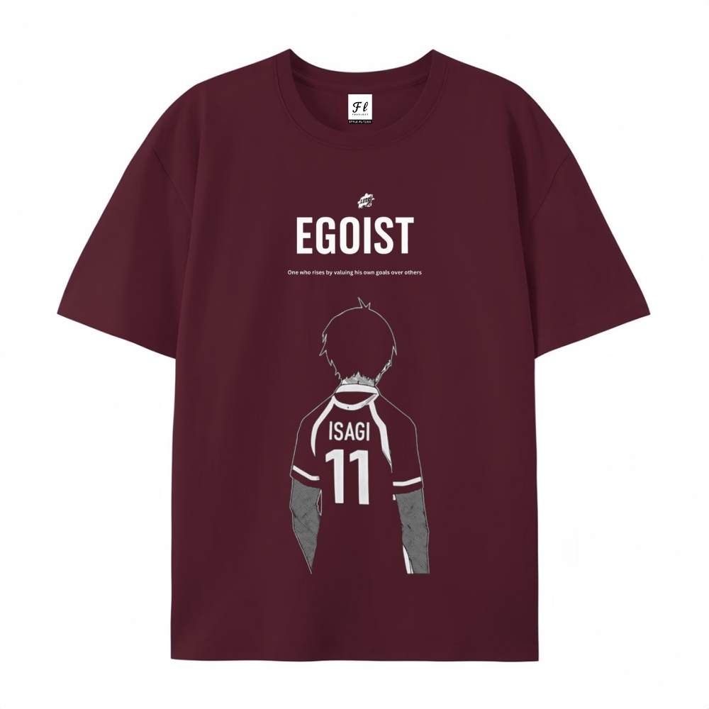 Pure Cotton Unisex Round Neck Anime T-Shirt Blue Lock