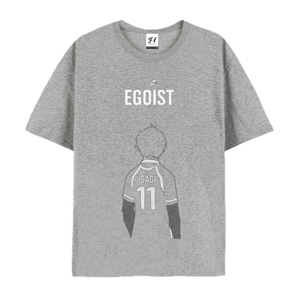 Pure Cotton Unisex Round Neck Anime T-Shirt Blue Lock