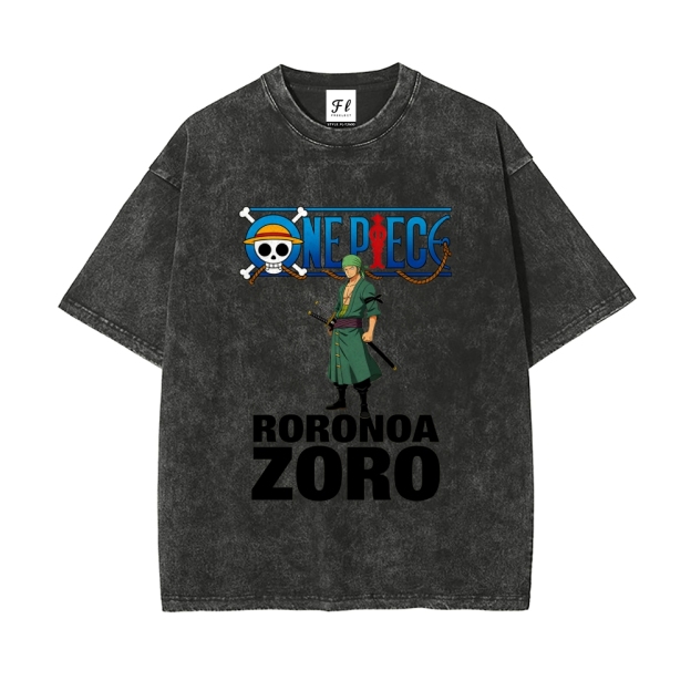 Vintage Oversized T-Shirt One Piece Roronoa Zoro
