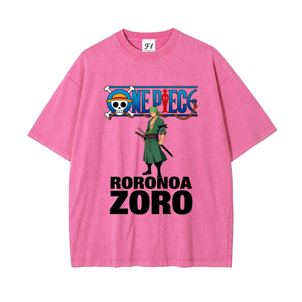 Vintage Oversized T-Shirt One Piece Roronoa Zoro