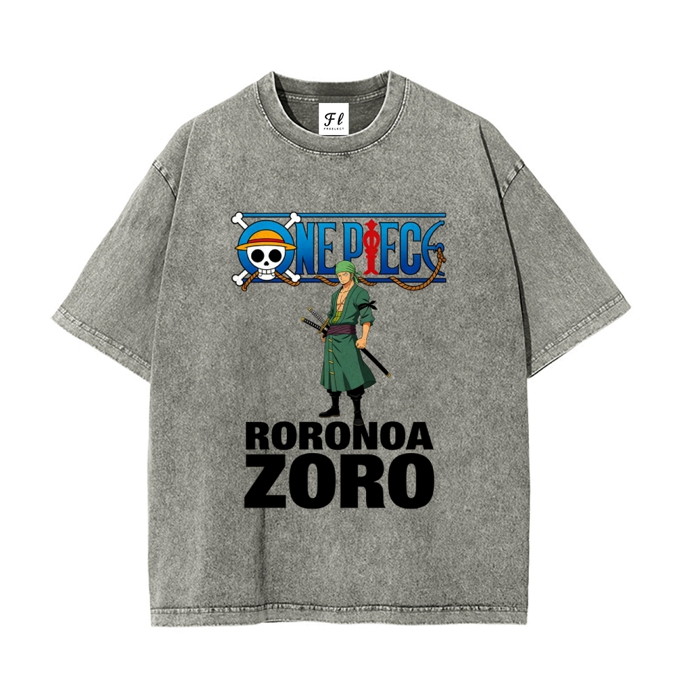 Vintage Oversized T-Shirt One Piece Roronoa Zoro