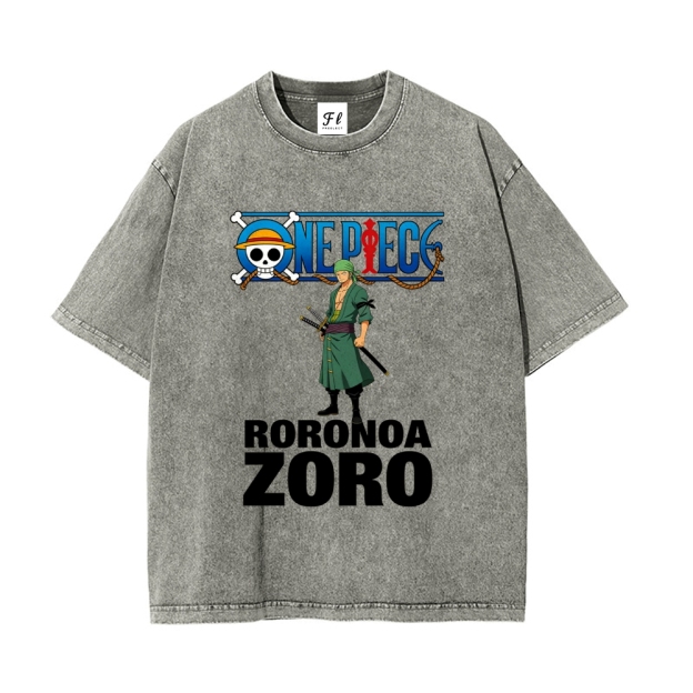 Vintage Oversized T-Shirt One Piece Roronoa Zoro