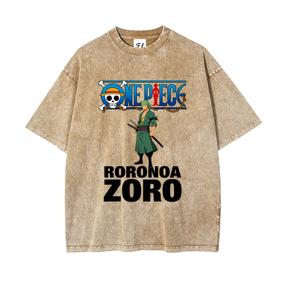 Vintage Oversized T-Shirt One Piece Roronoa Zoro