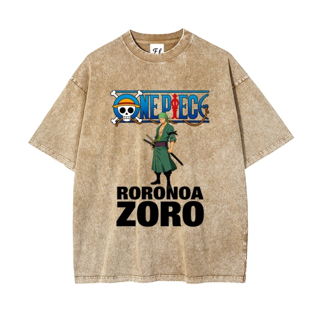 Vintage Oversized T-Shirt One Piece Roronoa Zoro