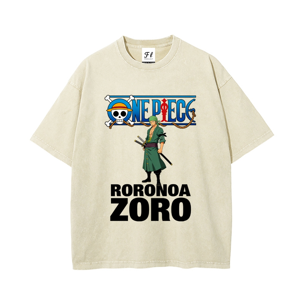 Vintage Oversized T-Shirt One Piece Roronoa Zoro
