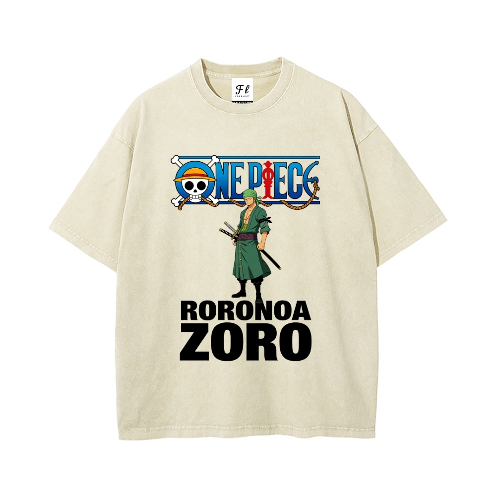 Vintage Oversized T-Shirt One Piece Roronoa Zoro
