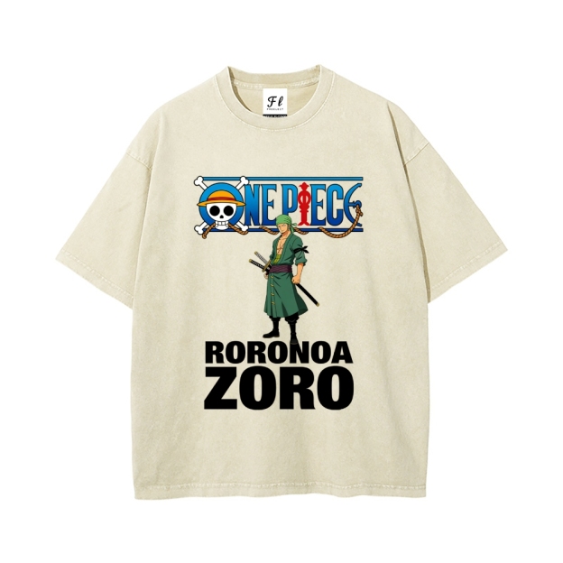 Vintage Oversized T-Shirt One Piece Roronoa Zoro