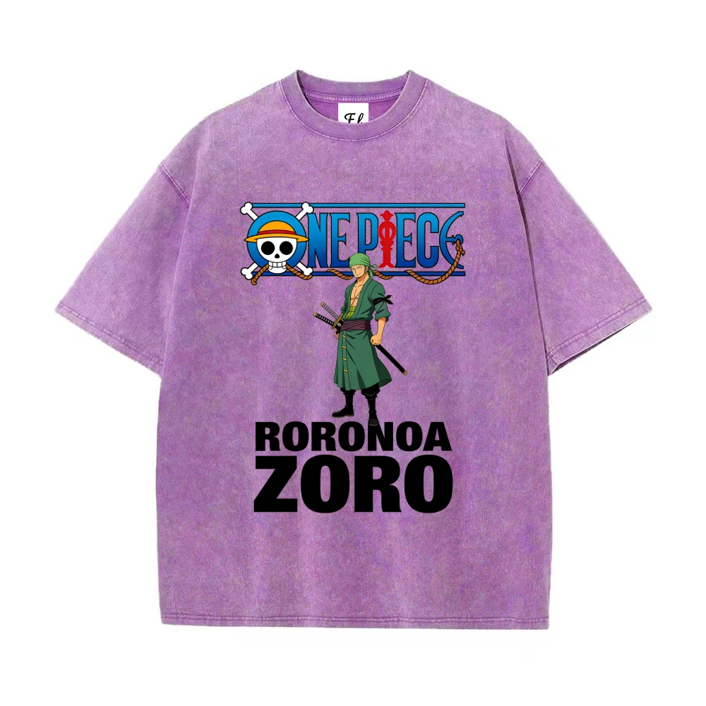 Vintage Oversized T-Shirt One Piece Roronoa Zoro