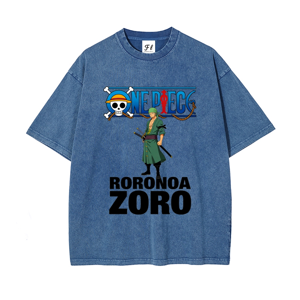 Vintage Oversized T-Shirt One Piece Roronoa Zoro
