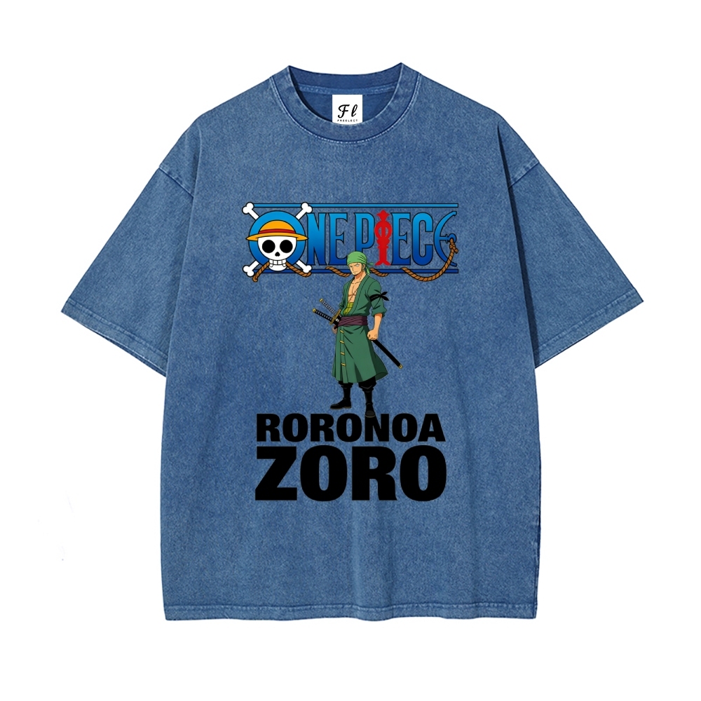 Vintage Oversized T-Shirt One Piece Roronoa Zoro