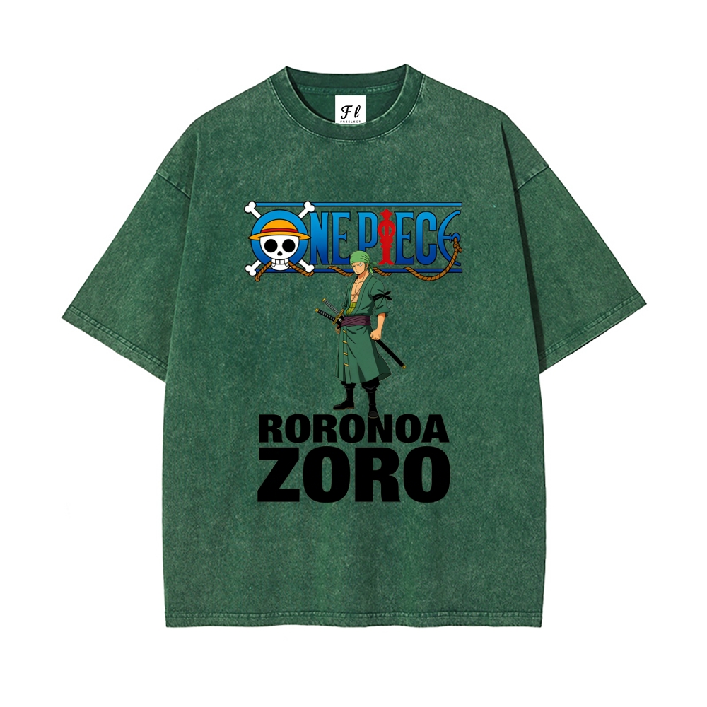 Vintage Oversized T-Shirt One Piece Roronoa Zoro