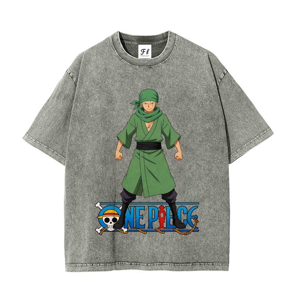 Vintage Oversized T-Shirt One Piece Roronoa Zoro