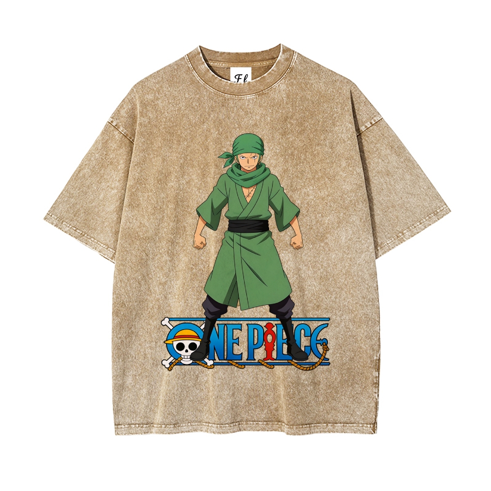 Vintage Oversized T-Shirt One Piece Roronoa Zoro